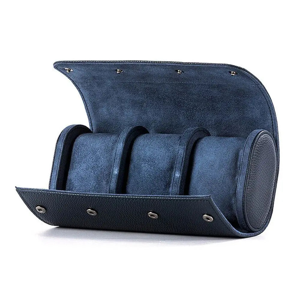 LuxeRoll Trio – Premium Leather Watch Roll