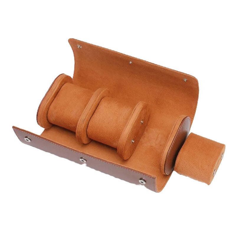 LuxeRoll Trio – Premium Leather Watch Roll