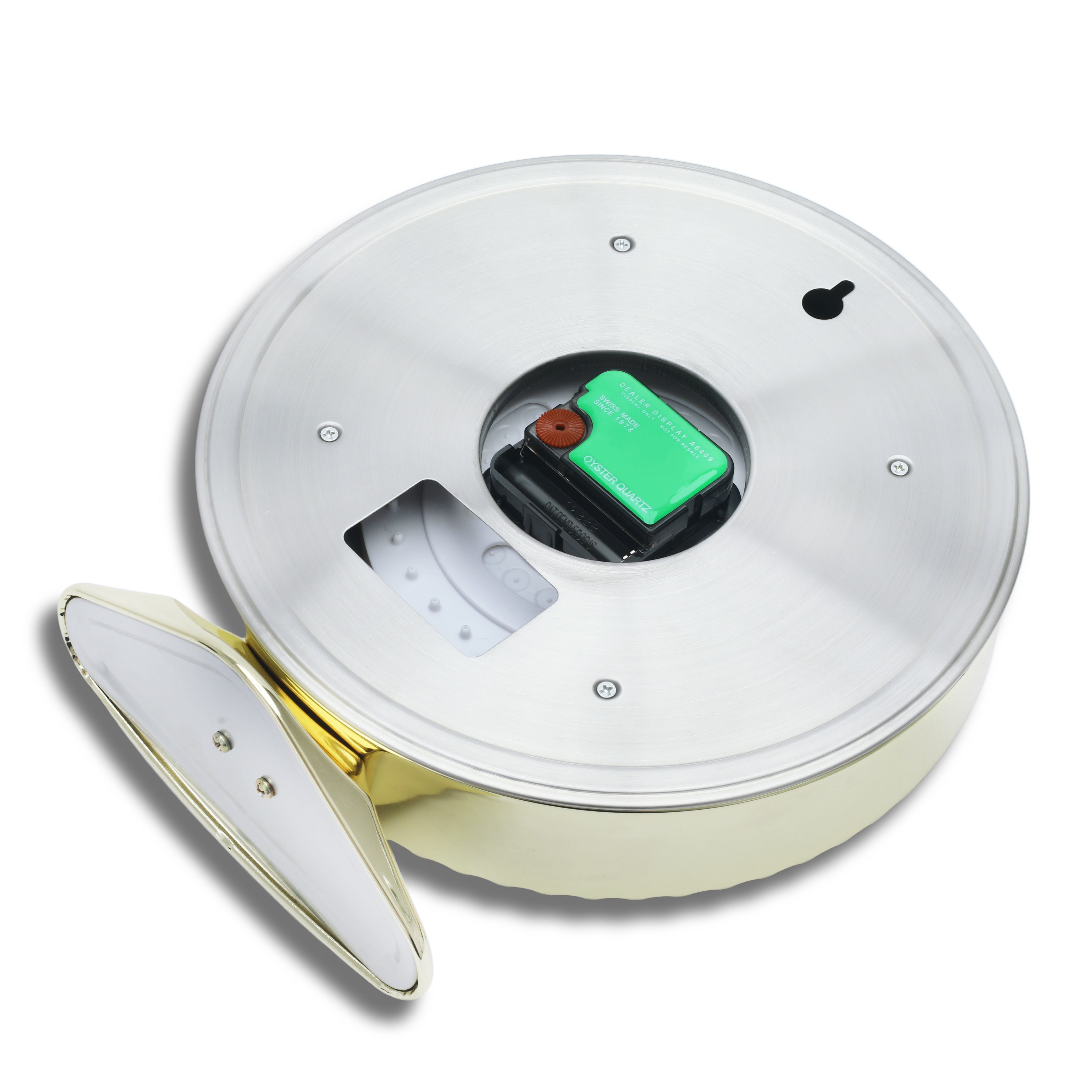 Desk Clock Rolex submariner Yellow Gold, black dial back