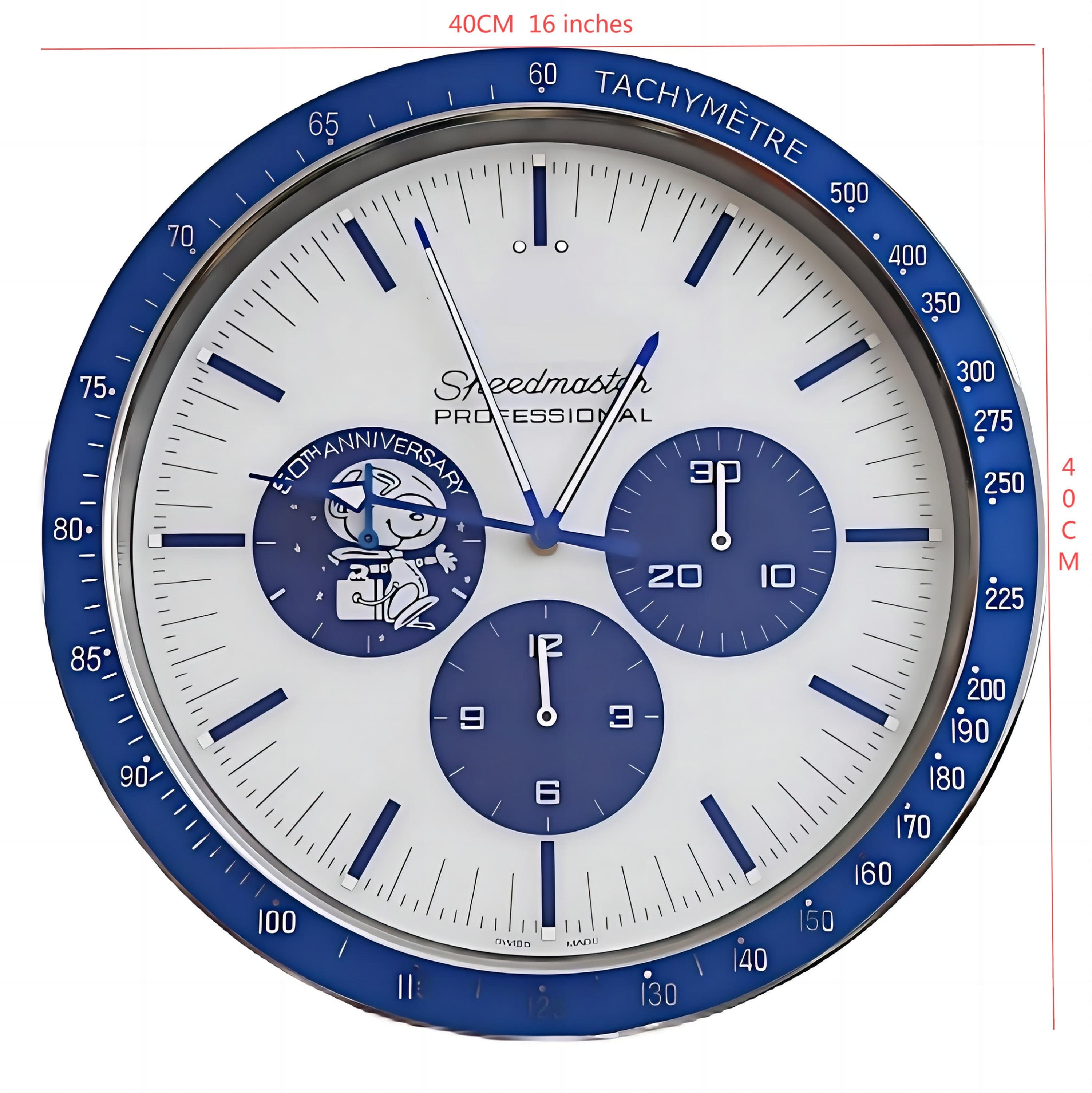 Omega Blue Snoopy Large wall clock 40cm