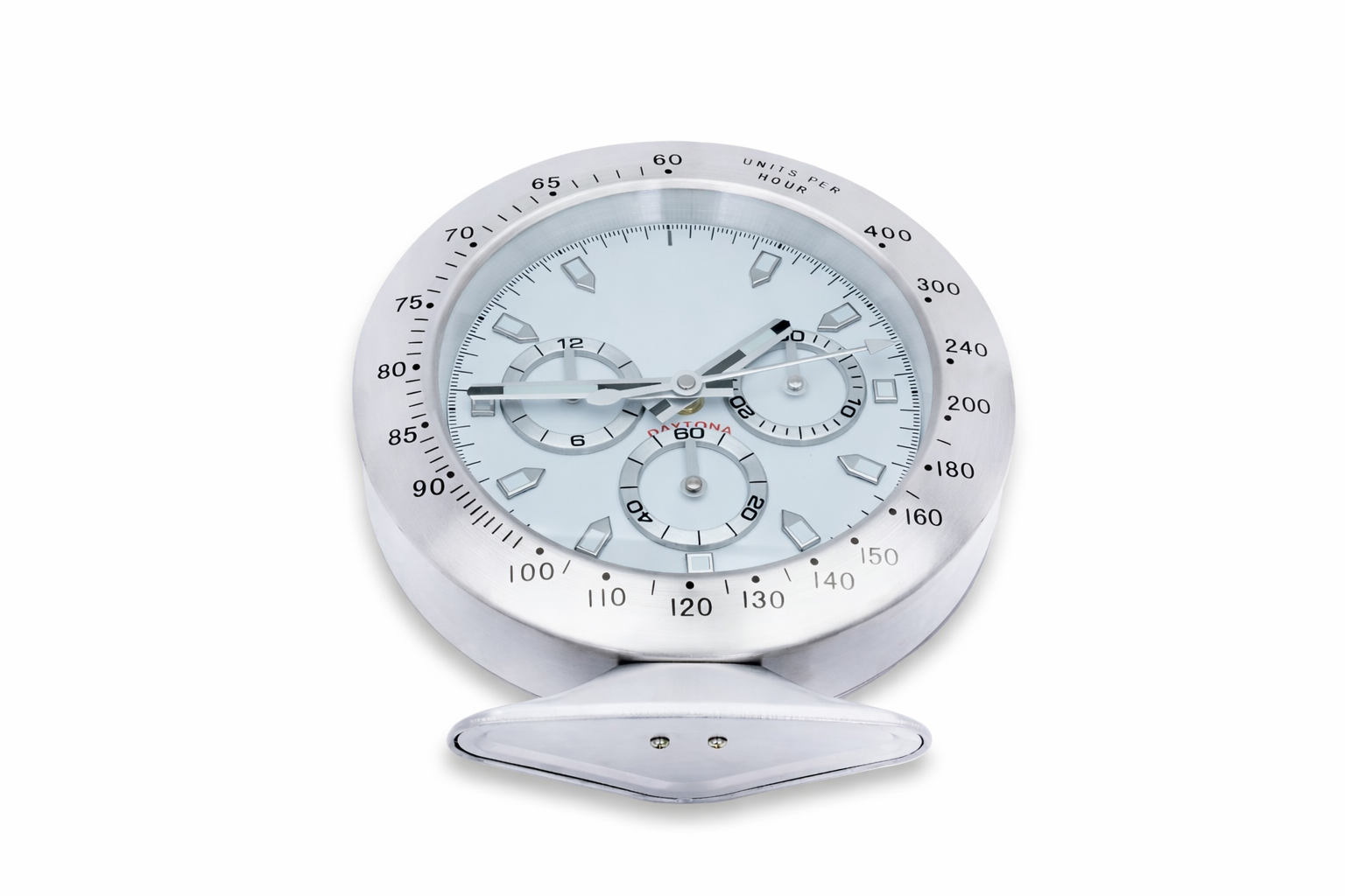 Rolex Daytona Silver white desk clock front