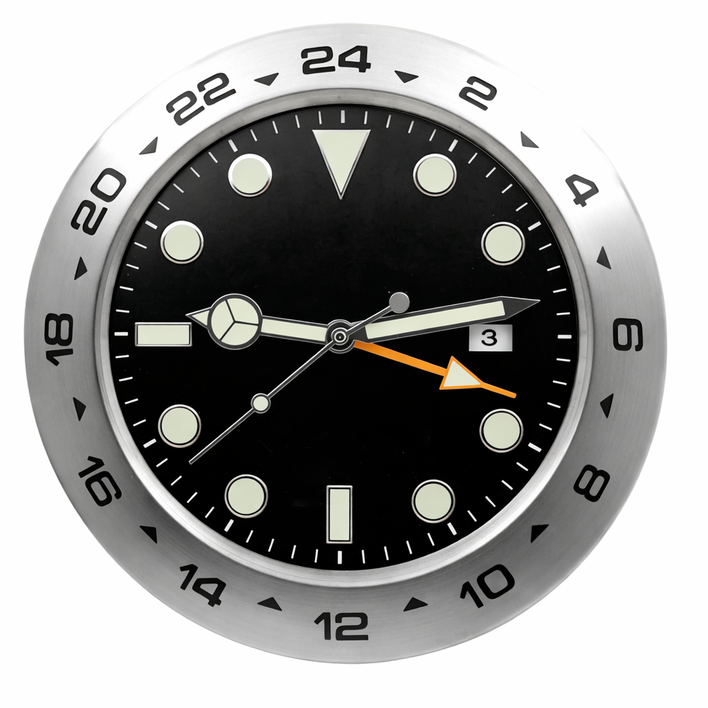 Rolex Explorer black wall clock
