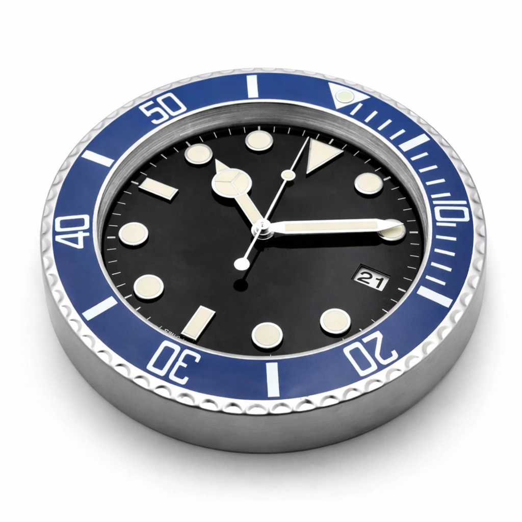 Diver Blue & Black | Luxury Wall Clock – Blue Two-Tone Style
