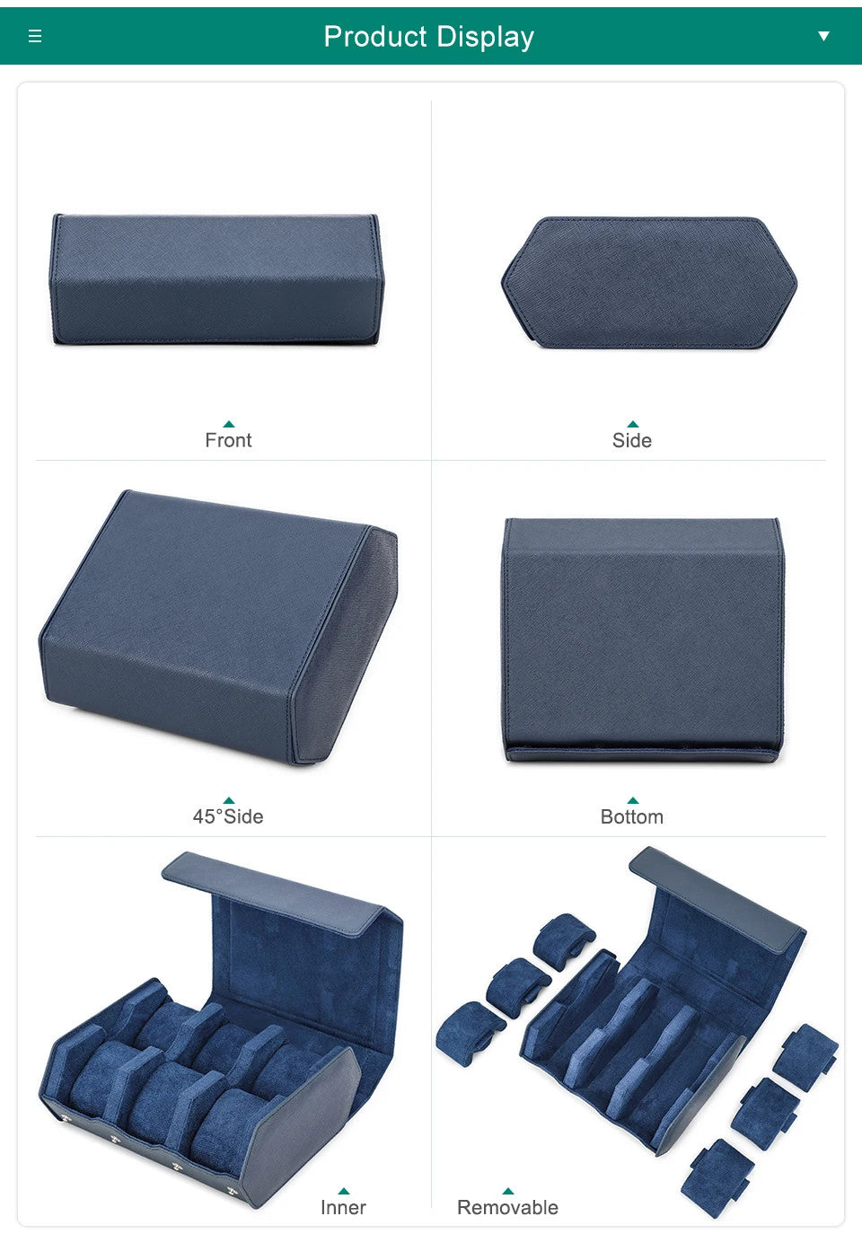 LuxOcta 6-Slot Saffiano Leather Watch Case