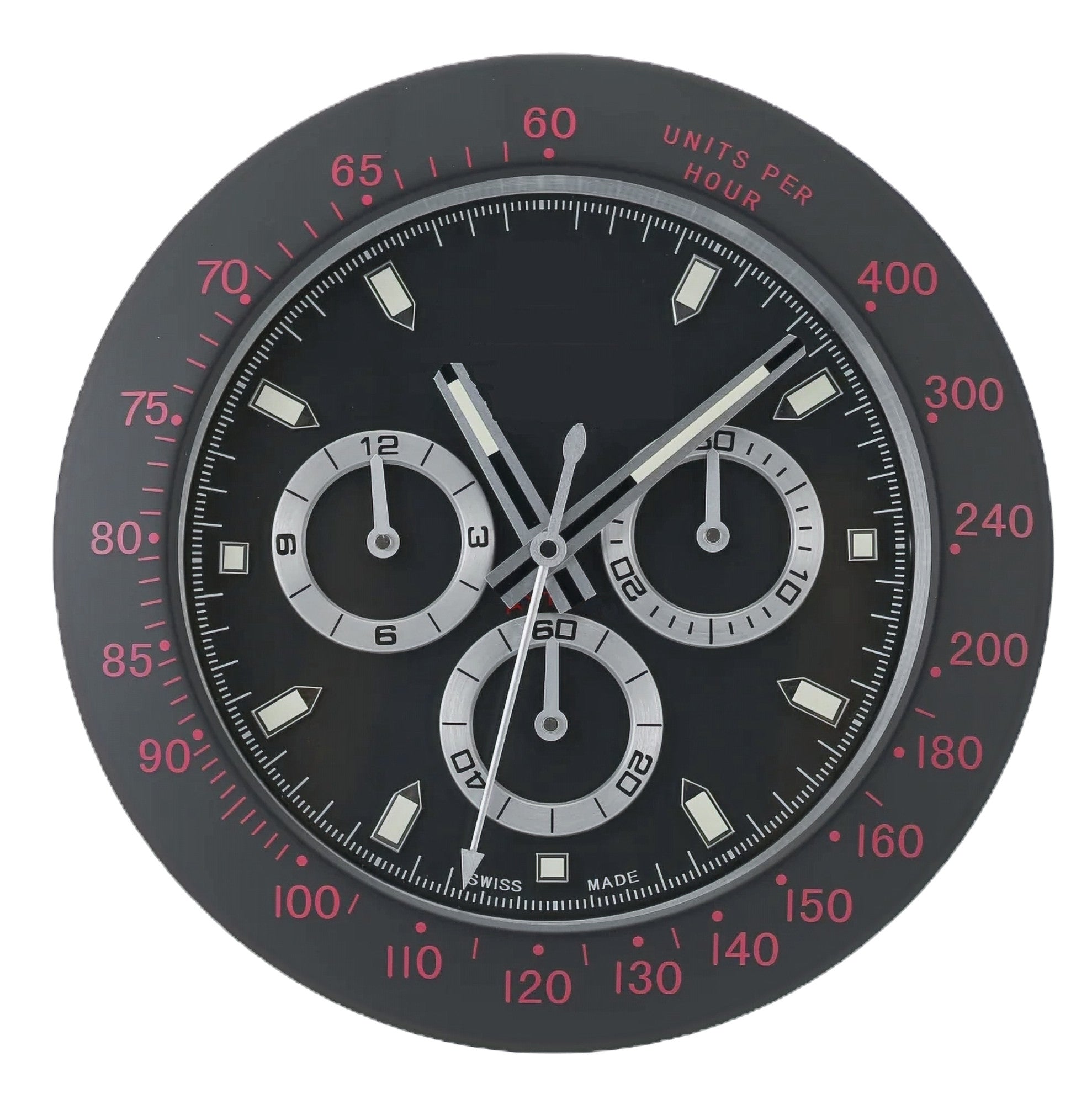 Chrono Black and Red | Wall clock