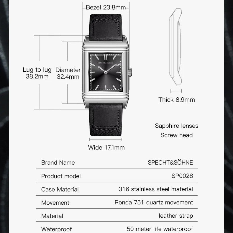Reverso Jaeger Steel | Quartz Watch - 47x28 mm