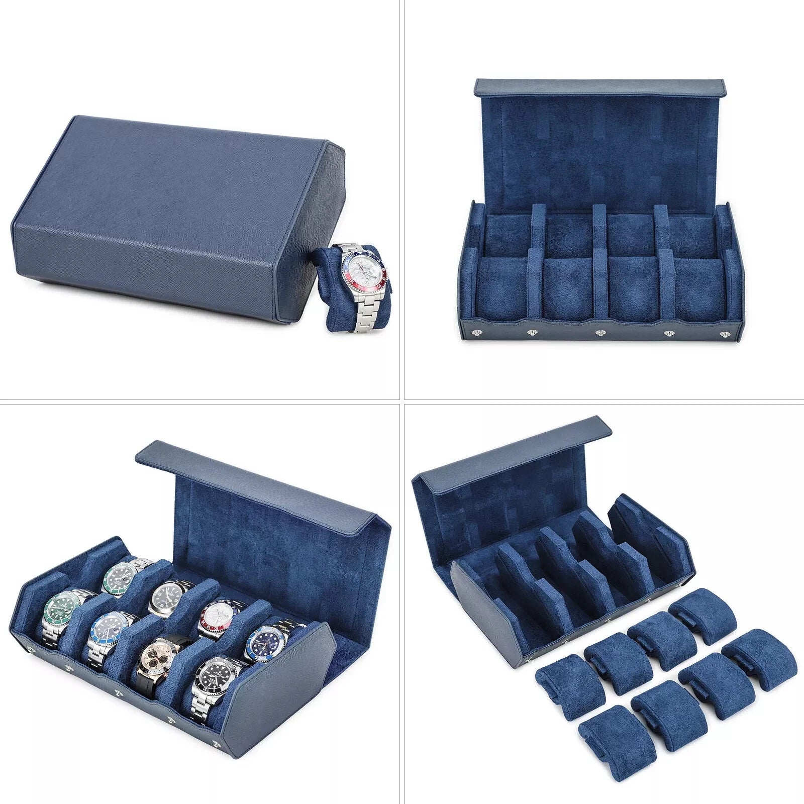 LuxOcta 8-Slot Saffiano Leather Watch Case