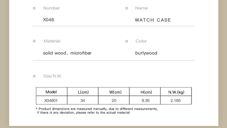 Wooden Watch Box Deluxe 10 Watch Edition