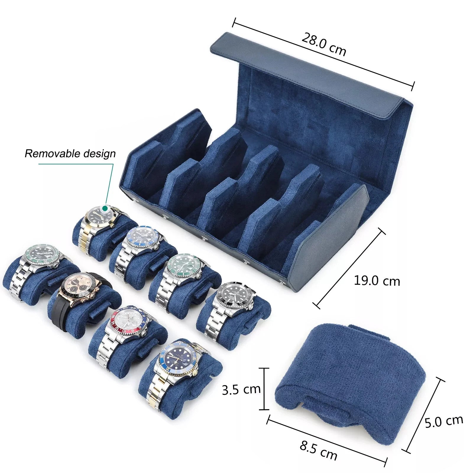 LuxOcta 8-Slot Saffiano Leather Watch Case