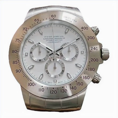 XL Chrono Steel and White Wall Clock