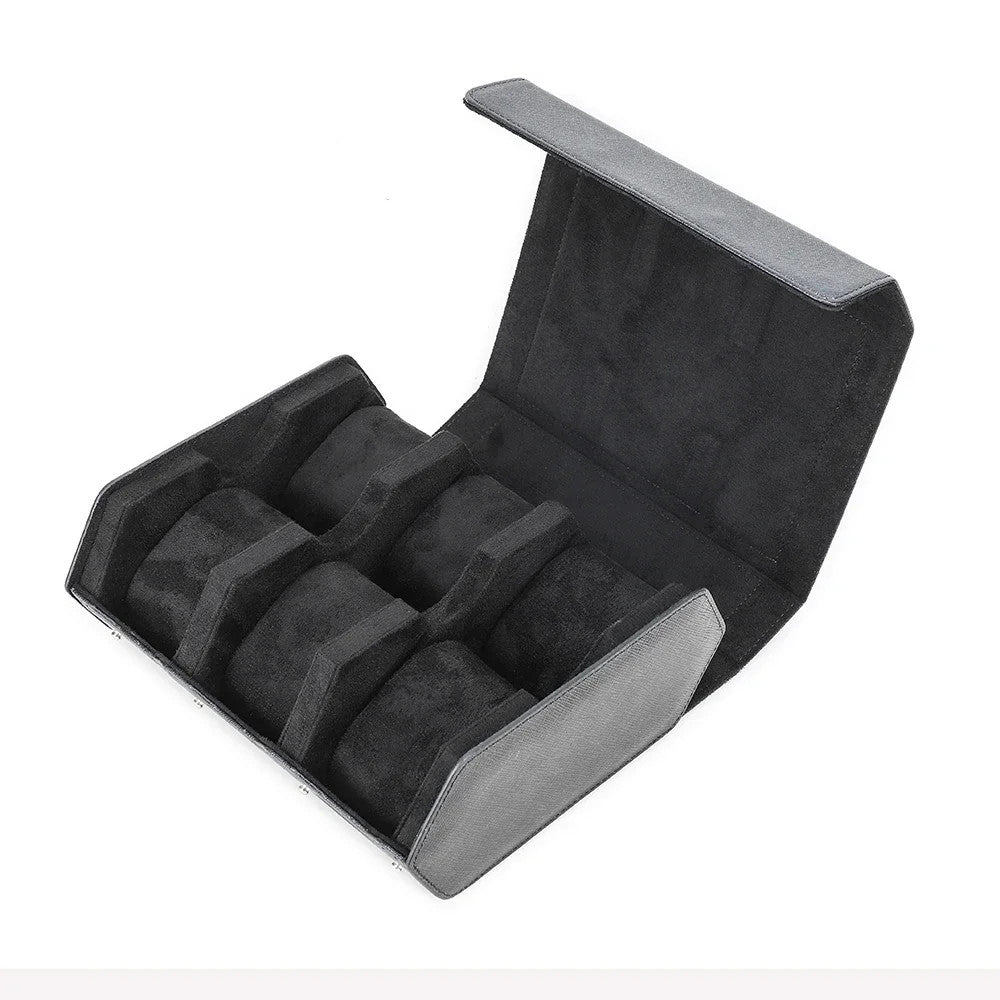 LuxOcta 6-Slot Saffiano Leather Watch Case