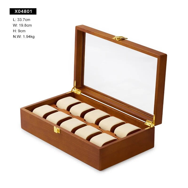 Wooden Watch Box Deluxe 10 Watch Edition