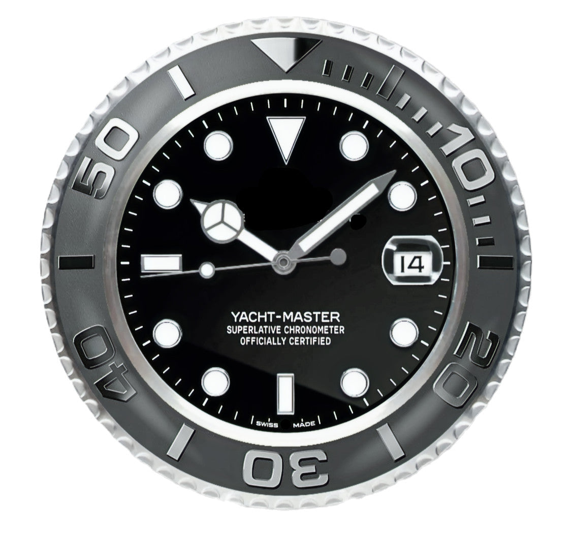 Yacht-Master, Steel Black | Wall Clock