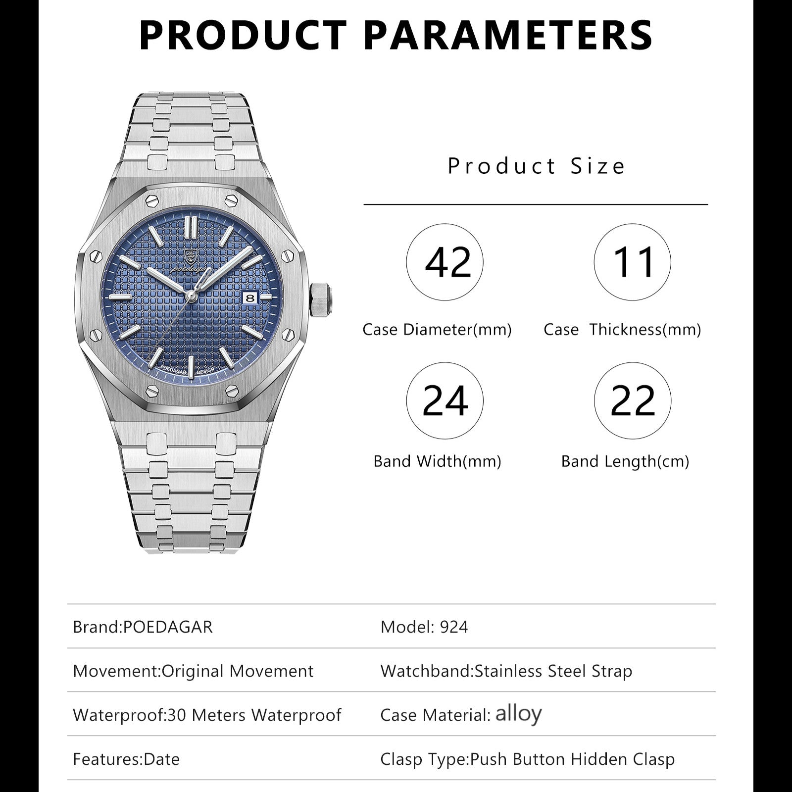 POEDAGAR AP Royal Rose Gold | Men's Watch - 42mm