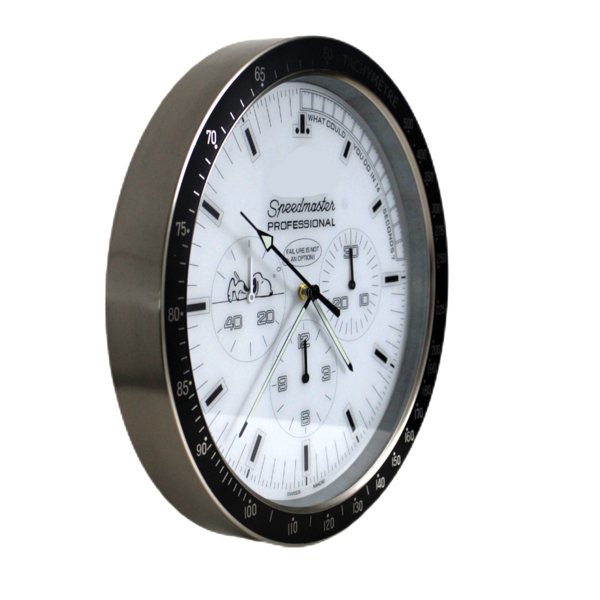 Snoopy Speedmaster Black and White | Large Wall clock
