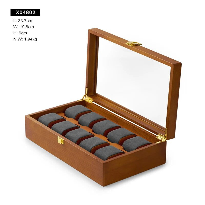 Wooden Watch Box Deluxe 10 Watch Edition