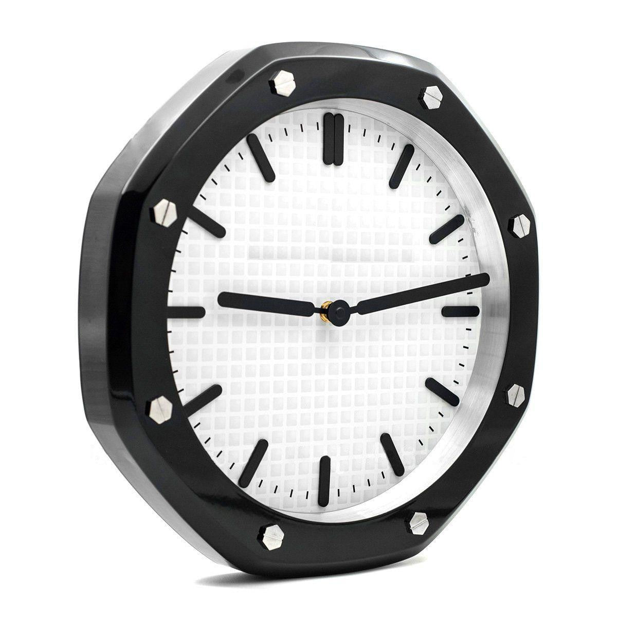 Royal Octagon Black & White | Luxury Wall Clock – Octagon Bezel