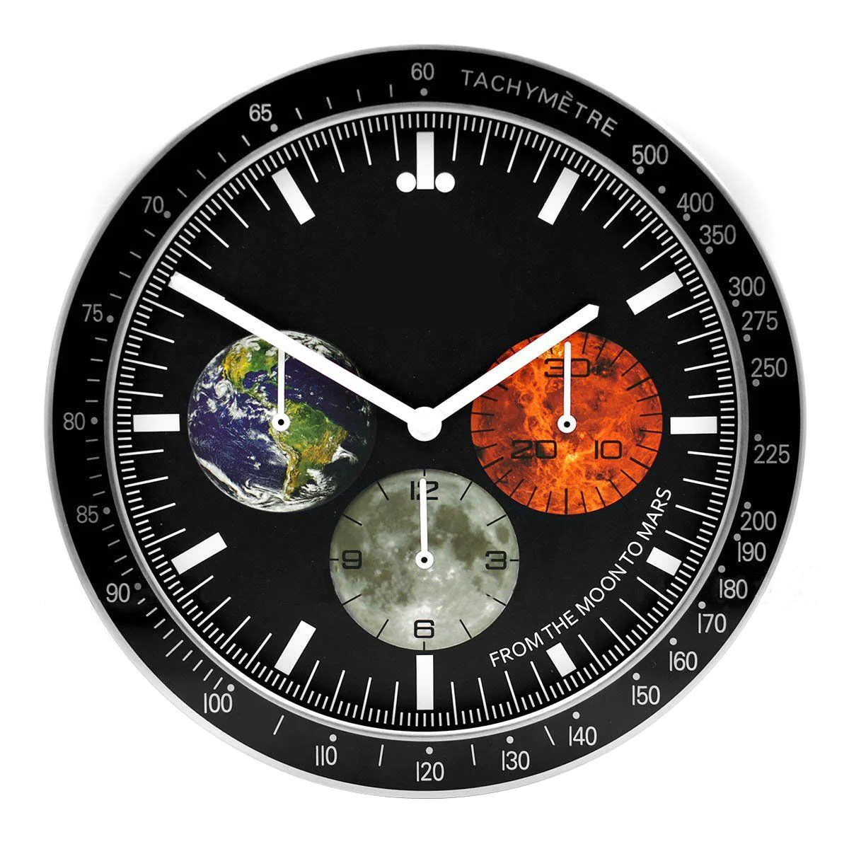 Speed Moon to Mars | Luxury Wall Clock – Space Racing Style