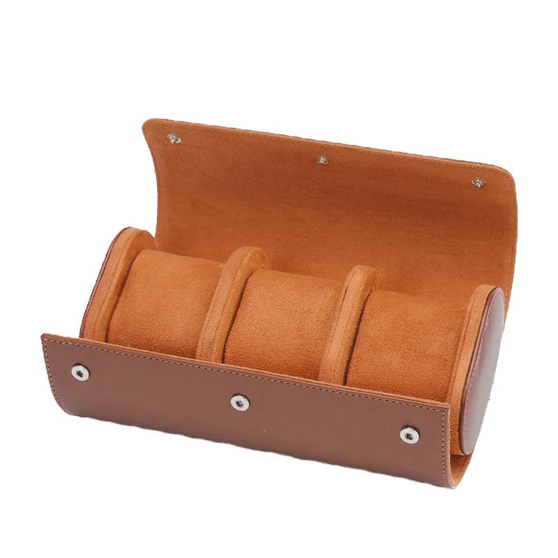 LuxeRoll Trio – Premium Leather Watch Roll