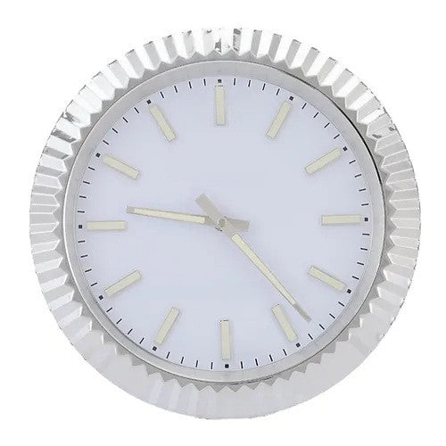 Classic Steel Luminous | Luxury Wall Clock – Fluted Bezel Style
