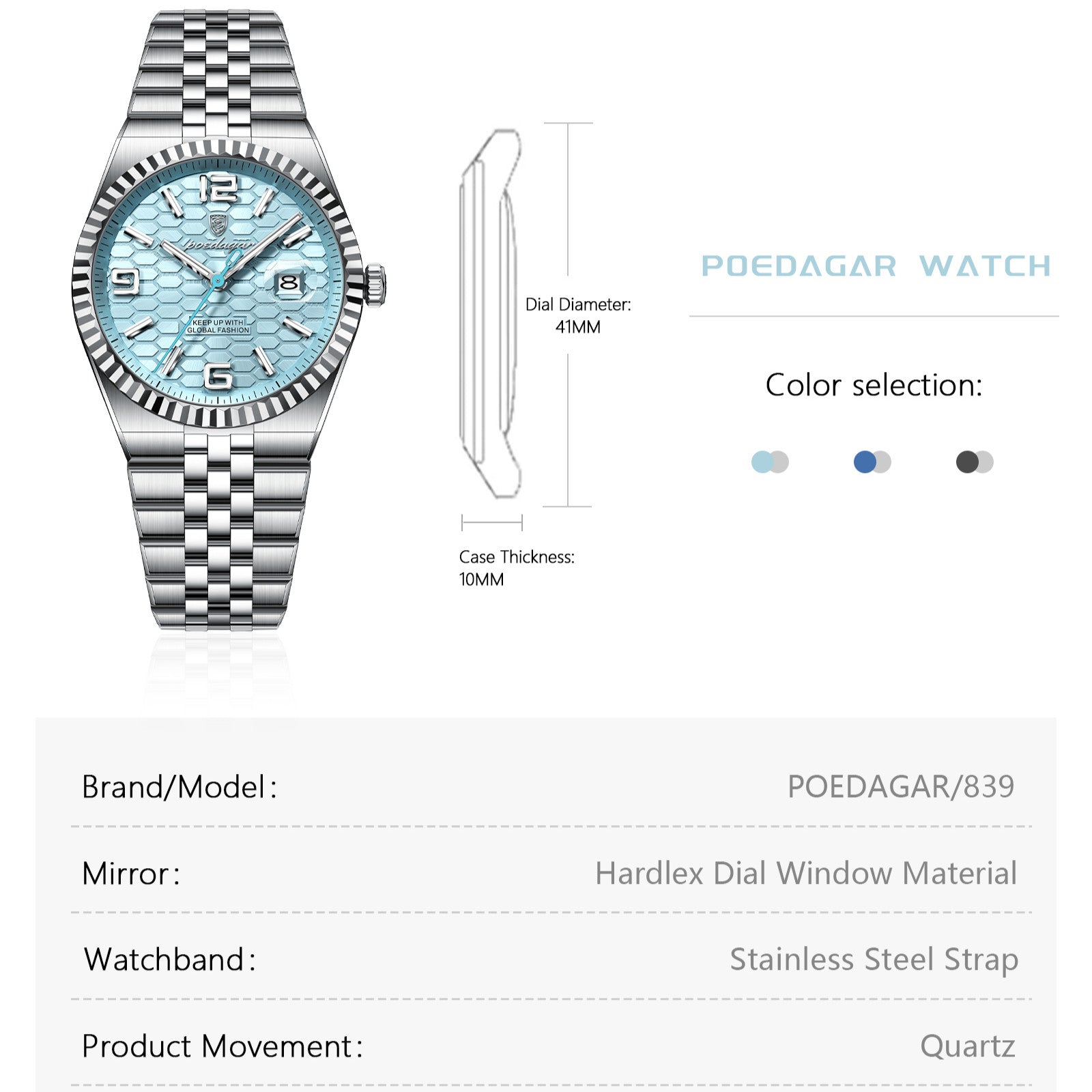 POEDAGAR Class Land Two-Tone | Men’s Watch - 41mm