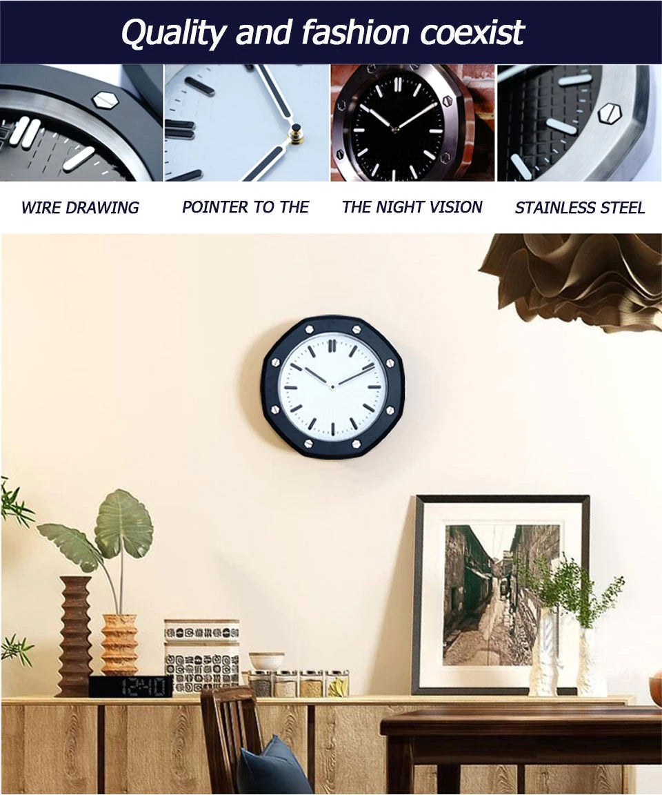 AP Steel and White | Wall clock