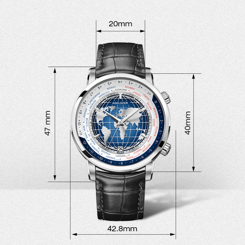 AGELOCER World Timer | Automatic Dress Watch - 42mm