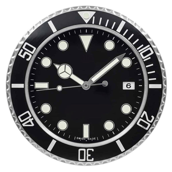 Black Sub-Diver | Luxury Wall Clock – Submariner Style | Wclocks
