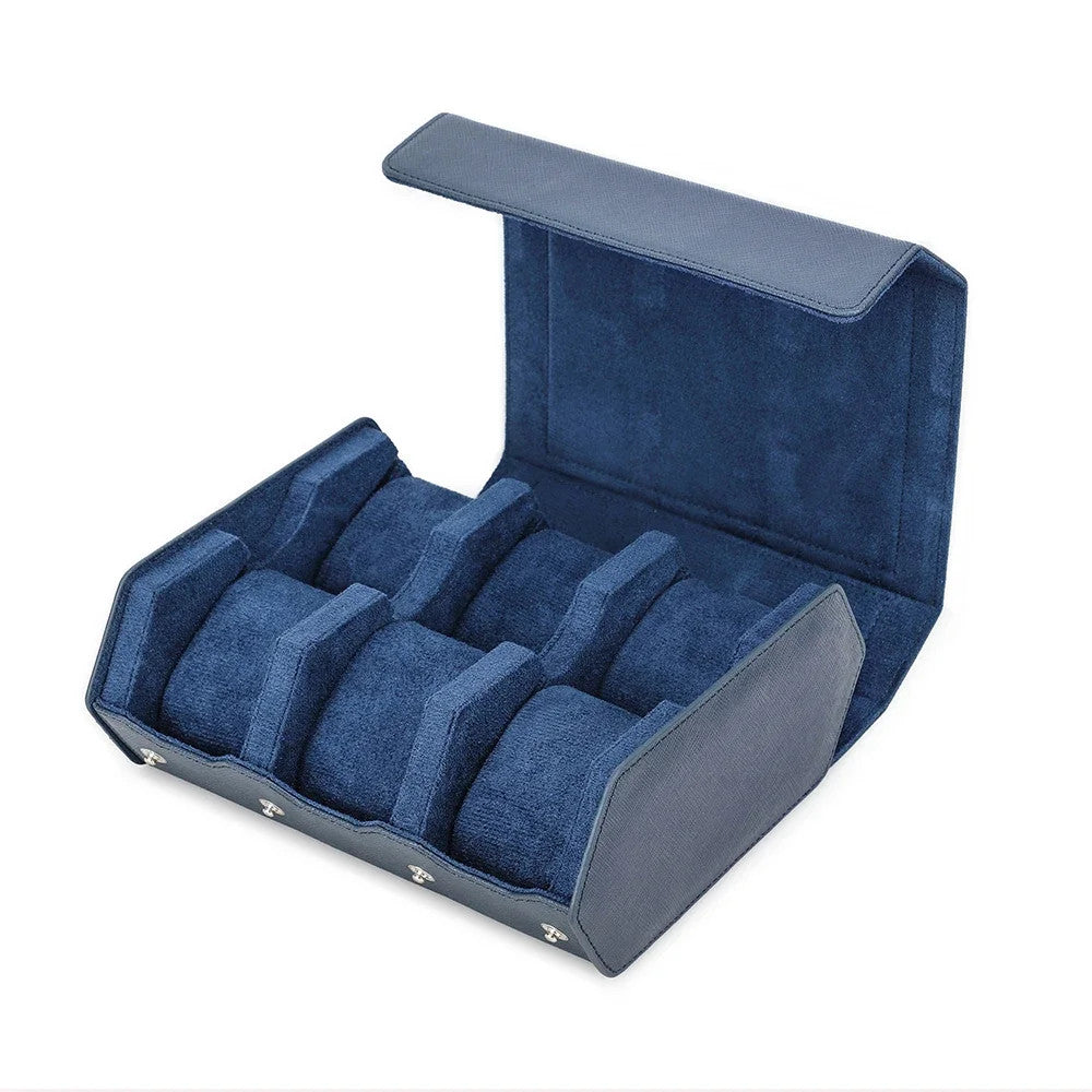 LuxOcta 6-Slot Saffiano Leather Watch Case
