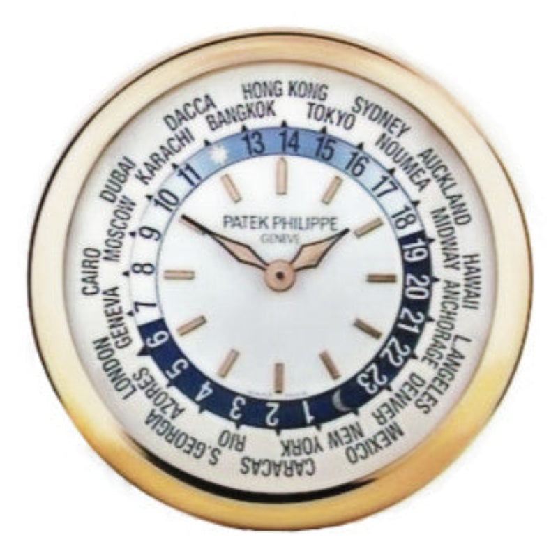 Patek WorldTimer Gold and White  | Large Wall Clock