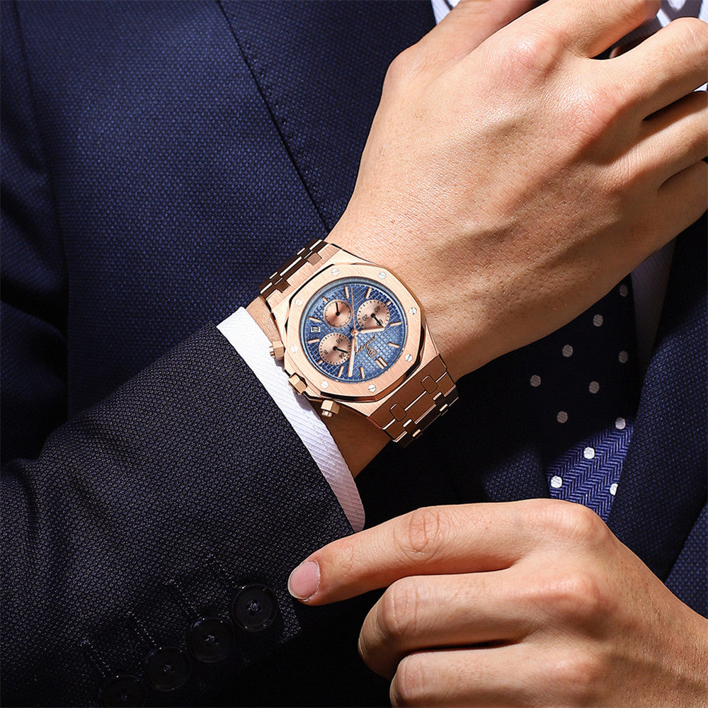 POEDAGAR AP Chrono Rose Gold | Chronograph Watch - 42mm