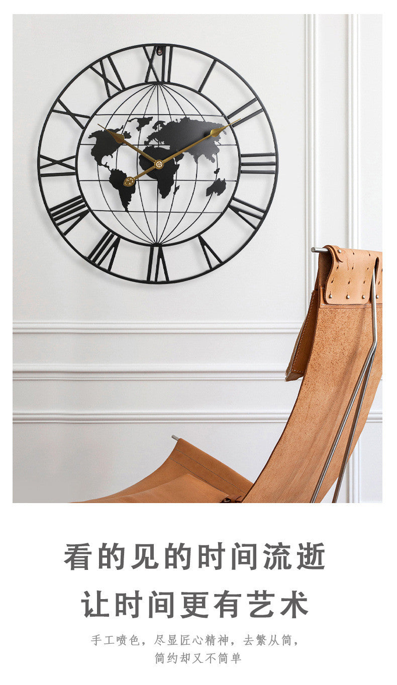 AtlasSphere Metal World Map | Wall Clock