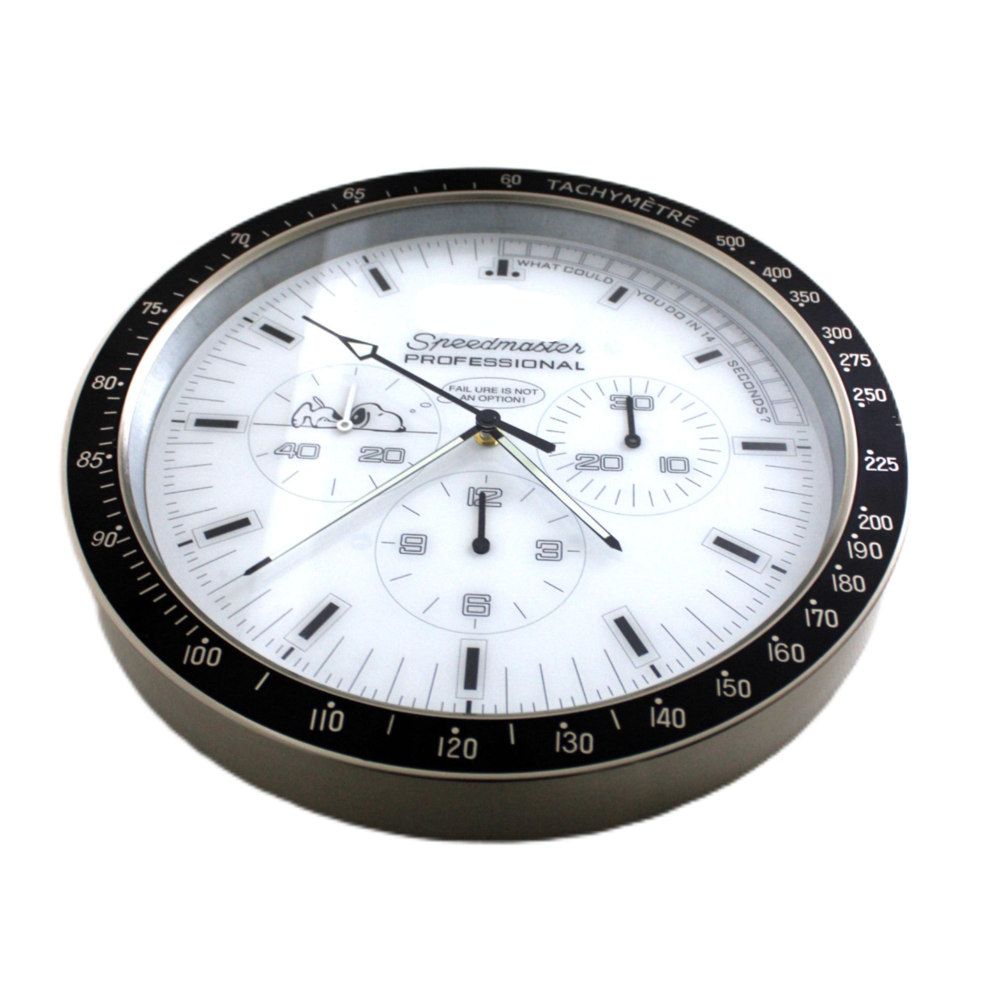 Snoopy Speedmaster Black and White | Large Wall clock
