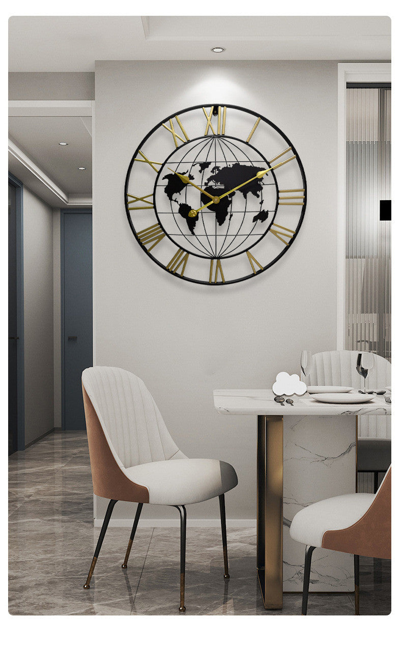 AtlasSphere Metal World Map | Wall Clock