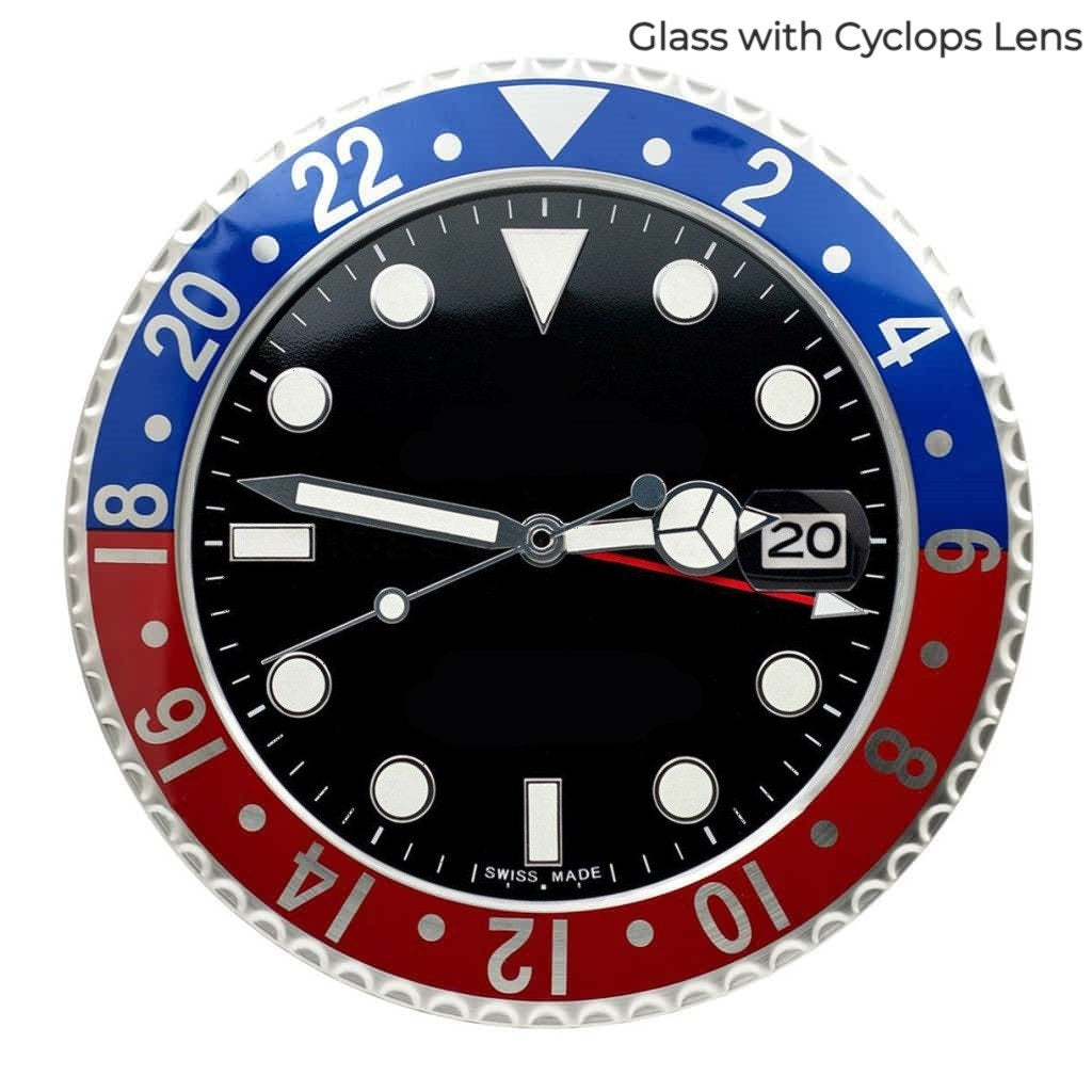 GMT Red & Blue | Luxury Wall Clock – Red & Blue Bezel Edition