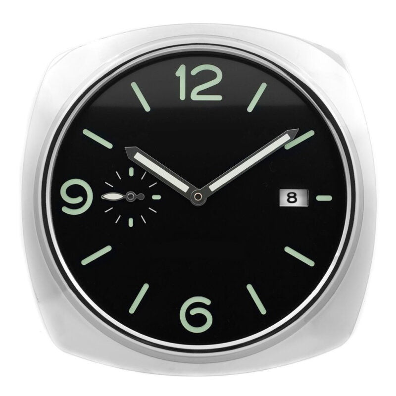Marine Cushion Silver | Luxury Wall Clock – Italian Marine Style