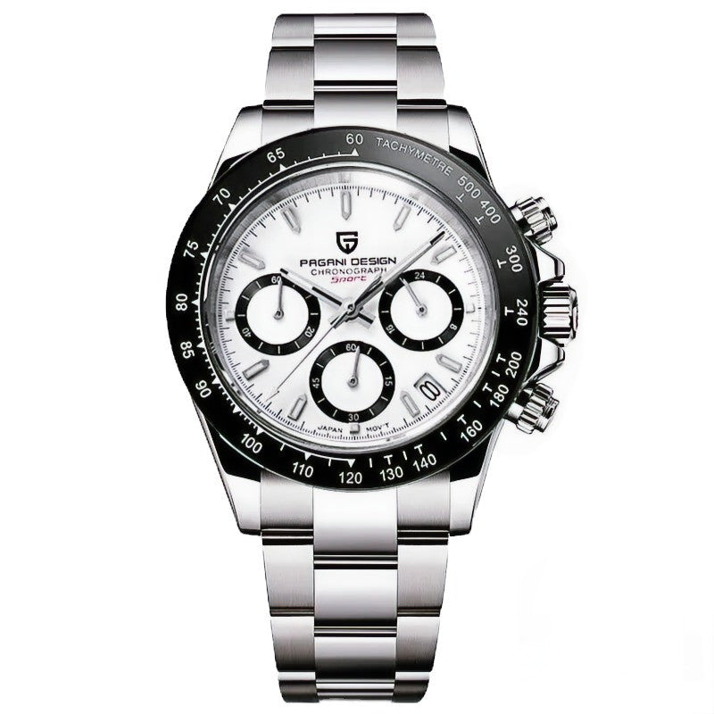 Monochrome Racing Steel | Chronograph Watch – 40mm