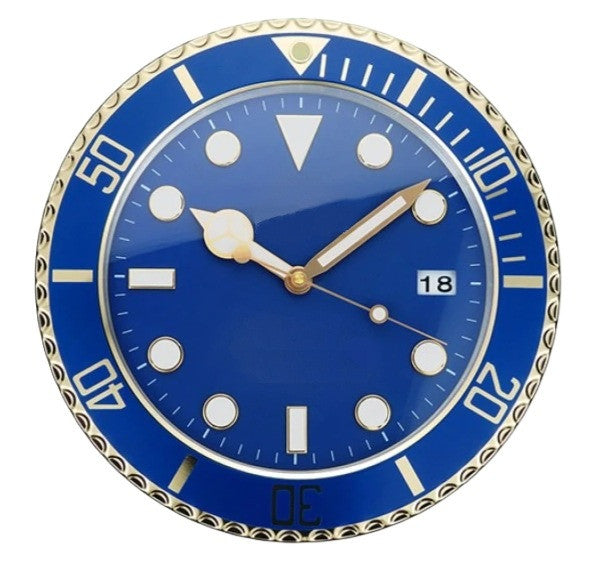 Sub-Diver Gold & Blue | Luxury Wall Clock